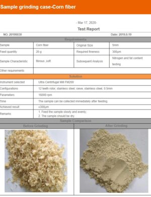 Corn Fiber using Fast Mill 200 (FM 200)